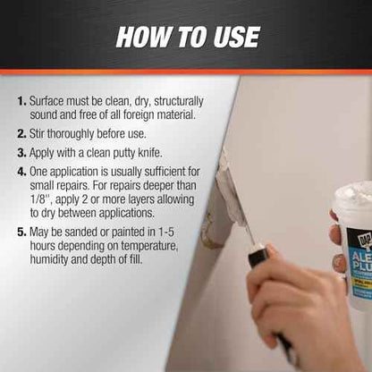 DAP INC 18745 Alex Plus PT Spackling, No Size, Plain 16 Fl Oz (Pack of 1)