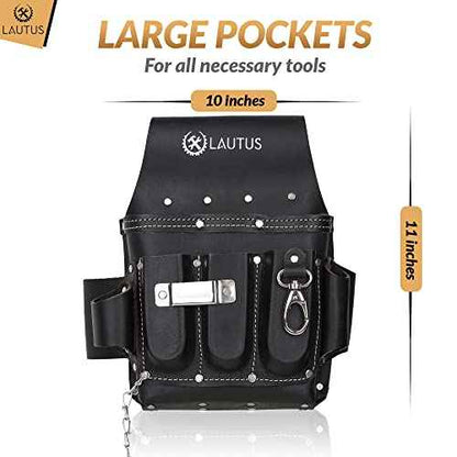 LAUTUS Oiled Tanned Heavy Duty Tool Belt/Pouch/Bag, Framer, Carpenter, Construction, Framers, Handyman, Electrician