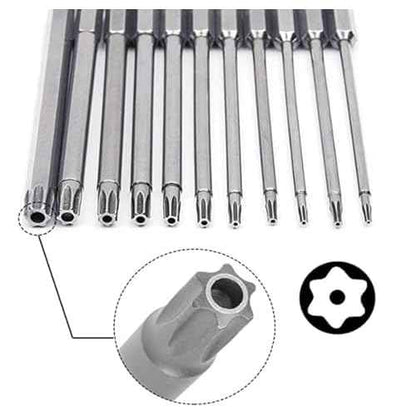 aiyun 12-Piece Security Bits, 2 Inch long S2 Steel Magnetic Security Screwdriver Set, 6 Point Star Driver Bit Set Screwdriver for Shark Vacuum T5-T40 (50mm)