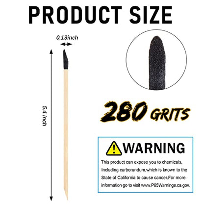 Macarrie 50 Pack Sanding Sticks 280 Grit Matchsticks Sanding Twigs Fine Detailing Sticks for Plastic Models Wood Hobby, 5.4 x 0.2 Inch