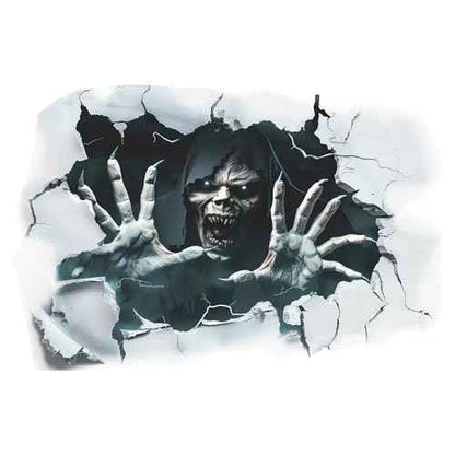 Creepy Halloween Wall Decals ? 3D Skeleton Breaking Through Wall, Scary Monster & Haunted House Wall Stickers for Living Room, Party, Spooky Decor for Halloween Home & Haunted House Decorations