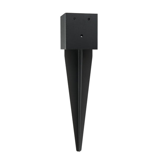 1 Pcs 4"x4" Fence Post Anchor Ground Spike,(Internal 3.6"x3.6"),Metal Post Stake Ground 16" with Black Powder-Coated,Fence Stakes Post Base for Deck,Fence,Porch,Railing,Mailbox.