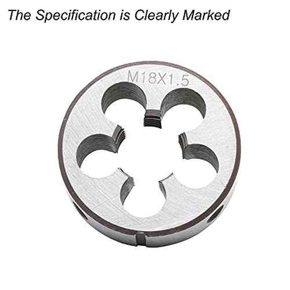 M18 x 1.5 Metric Right Hand Thread Die for Threading, 18mm Thread & 1.5mm Pitch, Alloy Steel