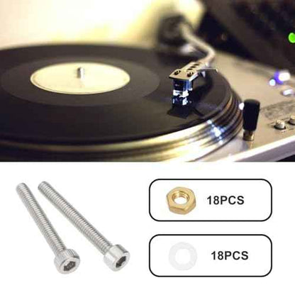 eMagTech 1 Set Turntable Headshell Cartridge Mounting Kit Phono Headshell Cartridge Screws M2.5 Bolts Nuts Washers Compatible with Linn Compatible with Thorens