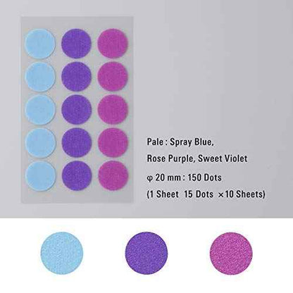 Stalogy S2222 S2 Masking Tape Patches: 0.8" diameter / 15 dots per sheet / 10 sheets per pack / 20mm wide, Shuffle Pale