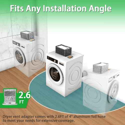 Magnetic Dryer Vent Connector -Quick Connect Coupling,ABS Rust-Proof Housing,Airtight 4" Kit for Tight Spaces-Laundry Room,Closet,Apartment-Quick Snap Installation,Easy Clean