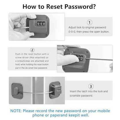 Refrigerator Lock, Heavy Duty Fridge Lock, Combination Lock for Refrigerator Cabinets, Drawers, Safety, Easy Install No Keys Needed (Grey-4Pack)