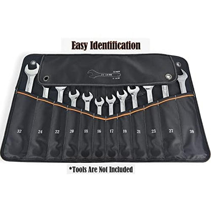 WELKINLAND 22-Pockets Wrench Tool Roll, 0.25-1.25" Wrench-Set Roll Holder Bag, Wrenches sleeve wrap, Wrenches pouch(Tools Are Not Included)