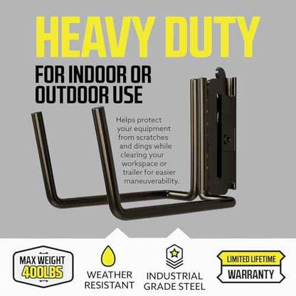 DC Cargo Mall E Track Tool Hooks 6.5¡± Deep (2 Pack) ? Heavy Duty Black Powder-Coated Steel Hangers for Garage, Truck, Trailer, or Workshop ? E Track Hook Storage for Tools and Ladder