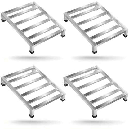 2 Pack Dunnage Rack,15.7"X11.8"X3.5" Stainless Steel Dunnage Racks,Kitchen Basement Garage Storage Racks,1000 lbs Capacity