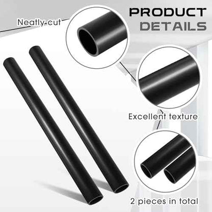 Landical 2 Pcs 1.5 Inch x 2 ft Black ABS Pipe DWV Drain Pipe Plastic Fittings for Drain Waste and Vent