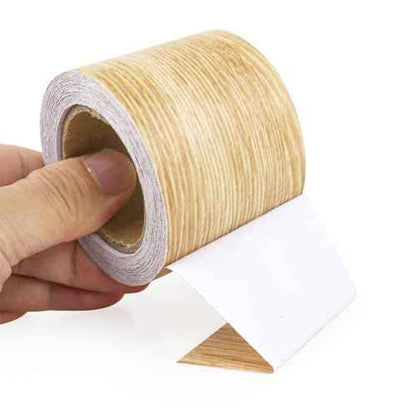 BOMEI PACK Wood Grain Repair Tape,Self Adhesive Repair Patch for Furniture, Floors, Cabinets, Windows, Doors, RV, Home Decor and DIY Projects (1, Coffee Oak, 2inch X 33ft)