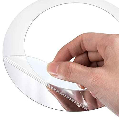 32 Pieces Removable Circle Wall Mirror Sticker Round Decal Acrylic Setting for Home Living Room Bedroom Decor, 1.5-13.5 cm(Silver)