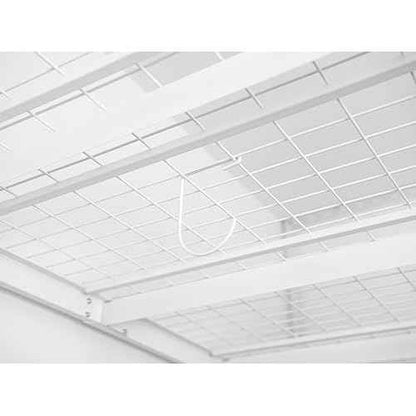 Overhead Rack Hooks for Hanging from Ceiling Rack and Wall Shelving Deck, Heavy Duty Bike Hooks - White (Set of 4)
