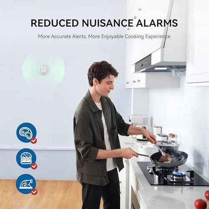 SITERWELL Smoke and Carbon Monoxide Detector 10-Year Battery, Wireless Interconnected Smoke Alarm Carbon Monoxide Detector with Dual Language Voice Alerts for Home and Babyroom, 1 Pack