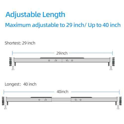Qualward Undermount Sink Brackets,Adjustable Undermount Sink Support, Stainless Steel Installation Kit for Undermount Kitchen Sink Adjustable Support Pole (29-40 inches)
