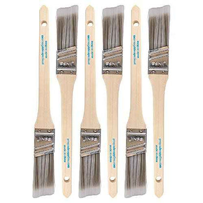 Vermeer Paint Brushes - 6-Pack - 1" Angle Sash Brushes for All Latex and Oil Paints & Stains - Home Improvement - Interior & Exterior Use