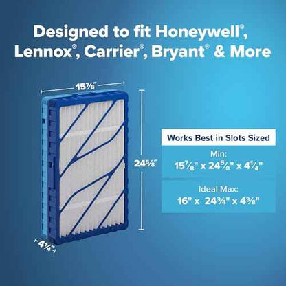 Filtrete 16x25x4 Refillable Air Filter Starter Kit, MPR 1550, MERV 12, 1 Reusable Air Filter Frame & 2 Air Filters, Fits Honeywell & Lennox, Allergen Bacteria & Virus, actual size 15.88 x 24.62 x 4.25