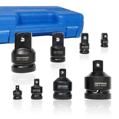8-PC Impact Socket Adapter and Reducer Set, 1/4" 3/8" 1/2" 3/4" Drive Socket Adapter Set, 1/2 to 3/8 Impact Adapter, 3/4 to 1/2-Impact Adapter, 1/2 to 3/4-Impact Adapter