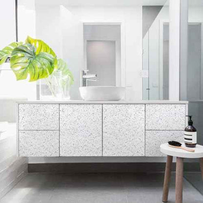 Decoroom Thickened Granite Contact Paper for Countertops, 11.8" x 197" Glossy Waterproof Peel and Stick, Self-Adhesive Marble Wallpaper for Kitchen, Bathroom, Cabinets and Countertop Refinishing
