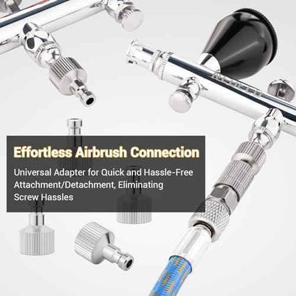 NEOECO Airbrush Quick Disconnect Coupler Release Fitting & Plug, 6pcs 1/8 in BSP Male and Female Connections Adapter Air Brush Accessory