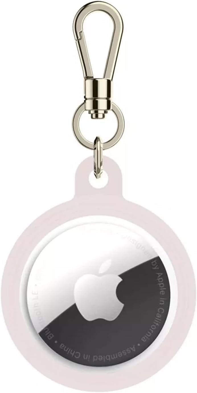 kate spade new york AirTag Holder with Gold Ring Clip - Protective Case for Apple AirTag - Hollyhock Cream
