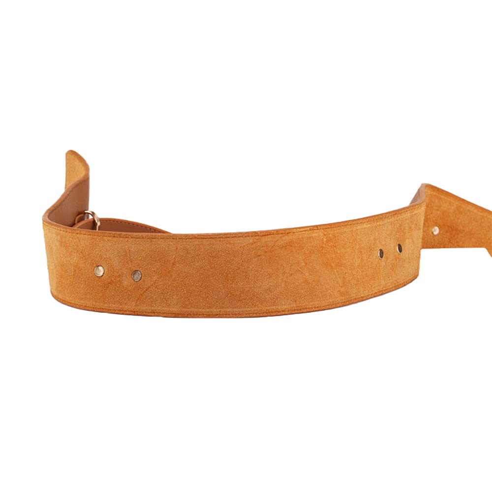ICSTH Womens Obi Belt Vintage Leather Elastic Waist Belt Fashion Wide Belts (BK)