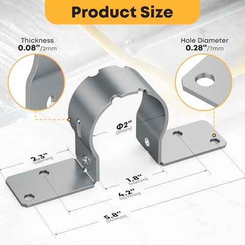 12 PCS Fence Post Brackets, 1 7/8 Steel to Wood Fence Bracket, Fence Brackets for Metal Posts, Galvanized Pipe Grip Tie - Fence Post Repair with Bolts