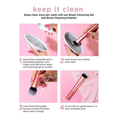 Real Techniques Eye Shade & Blend Makeup Brush Trio, For Eyeshadow & Liner, Makeup Tools for Shaping & Grooming Brows, Defined Makeup Look, Synthetic Bristles, Vegan & Cruelty-Free, 3 Count