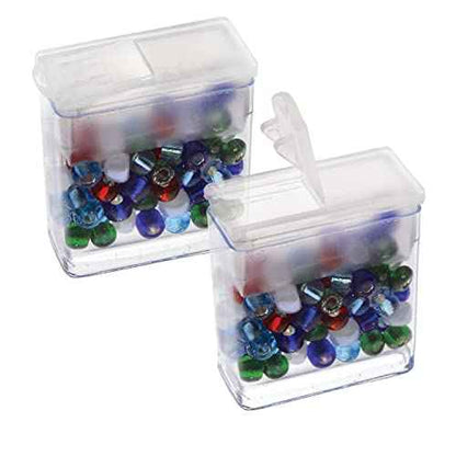 The Beadsmith Clear Plastic Boxes - Rectangle with a Flip Top Cap - 7/16¡± x 1¡± x 1-1/4¡± - Use for Beads, Bath Salts, Wedding & Party Favors, Home or Office Storage - Bag of 100