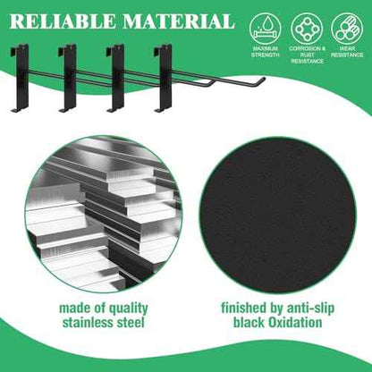 40Pcs 6" Gridwall Display Hooks Assortment Set, Black Metal Grid Wall Panel Hanging Display Hook for Garage Shop Retail Storage, Wire Diameter 5mm/ 0.2¡±