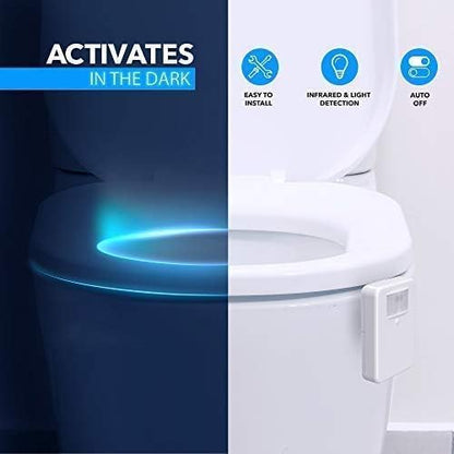 Chunace 3 Pack Toilet Night Lights with Motion Activated Sensor, 16 Colors LED Nightlight Inside Bowl, Cool Stuff for Bathroom Accessories Decor, Unique & Funny Housewarming Gadgets for Men/Kids 2025
