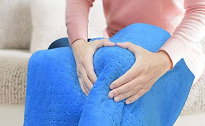 Weighted Heating Pad Fast-Heating Technology for Back/Waist/Abdomen/Shoulder/Neck Pain and Cramps Relief - Moist and Dry Heat Therapy with Auto-Off Hot Heated Pad by GOQOTOMO (19 * 24", Blue)