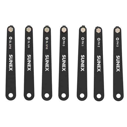 Sunex Tools SXLPSD7 Low Profile Diamond Coated Phillips¢ç & Slotted Screwdriver Set in EVA Foam, 7-Piece