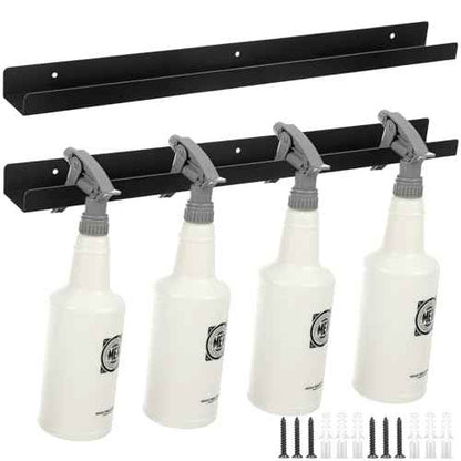 2 Pcs Spray Bottle Holder Wall Mounted Spray Bottle Storage Rack with Hardware Hanger Organizer,Holds up to 12 Sprayers (16 Oz) for Mobile Garage Home Organizer