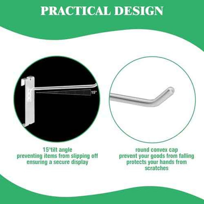 40Pcs 4" 6" 8" 10" Gridwall Display Hooks Assortment Set, White Metal Grid Wall Panel Hanging Display Hook for Garage Shop Retail Storage, Wire Diameter 5mm// 0.2¡°