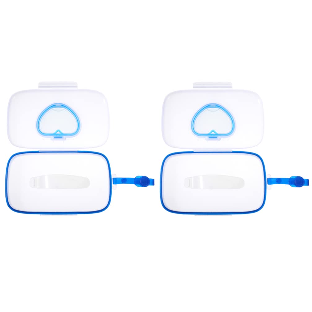 Healifty Portable Baby Wipes Dispenser with Belt Clip 2-Pack Lightweight Travel Wipe Box for Stroller Crib Infant Wet Tissue Holder on-the-Go Cleanup