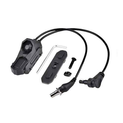 Tactical Modular Dual Wire Button Remote Activation Pressure Switch£¬Compatible with M300/M600 PEQ15/A2 Etc Series Scout Troch Flashlight£¬for 20mm Rail and M&K System (SF+Crane Laser Plug BK)