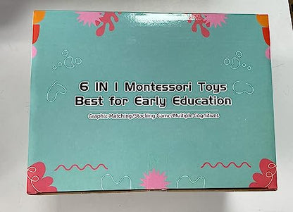 Weilim Baby Toys for 6 to 12 Months, Montessori Sensory Bins & Teething Toys, 6 in 1 Stacking Blocks, Rings, Eggs, Spinner, Crab Shape, 27 Pieces, Ages 6-36 Months