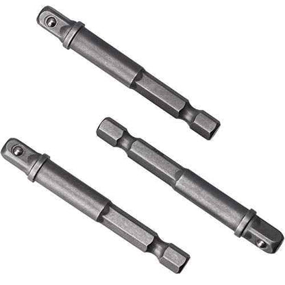 OIIKI 6 Pack 1/4 inch Square Socket Adapter Bit Set, Impact Driver Power Bits for Automotive DIY-1/4 Hex Shank