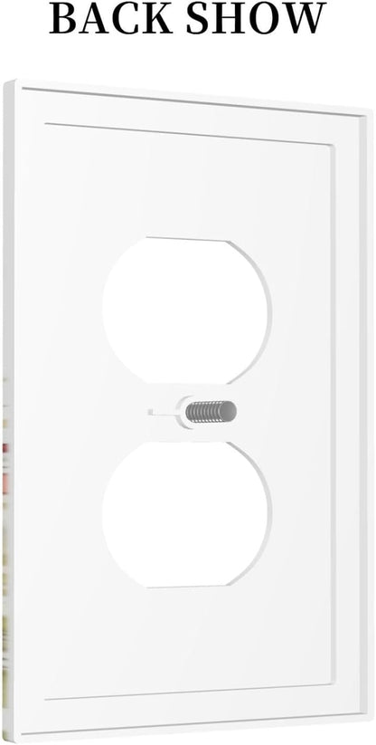 Watercolor Wild Flower Floral 1 Gang Single Duplex Light Switch Plate Outlet Cover Decorative Wall Plate Switchplate Electrical Faceplate for Nursery Bedroom Bathroom Decor