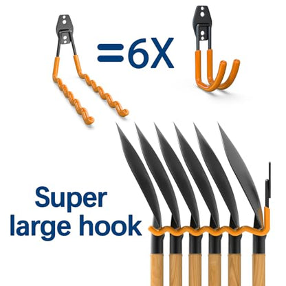 3-H Garage Wall Hooks 31 Pack, Garage Hooks Heavy Duty with Extra Welding Spots, Garage Organizer for Garden, Lawn, Yard Tools, Chairs, Ladders, Weed Eater, Shovel, Blower(Oranger)