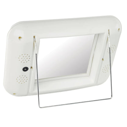 JERDON Two-Sided Makeup Mirror with Lights - Vanity Mirror with 5X Magnification & Two Setting Glare-Free Lighting - White Base - Model J1015