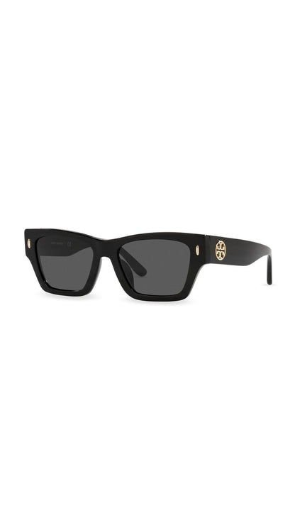 Tory Burch Women's Miller Rectangle Sunglasses, Black, 52mm