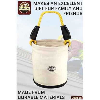 Graintex CB2126 Utility Plastic Bottom Canvas Bucket