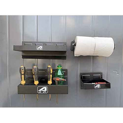 Eisen trayset 4pc Magnetic Toolbox Tray Set, Magnetic Tool Box holder for Cabinet Side Shelf Storage Van Workshop, Tool Trays, Paper Towel Holder and Spray Can Holder, Black