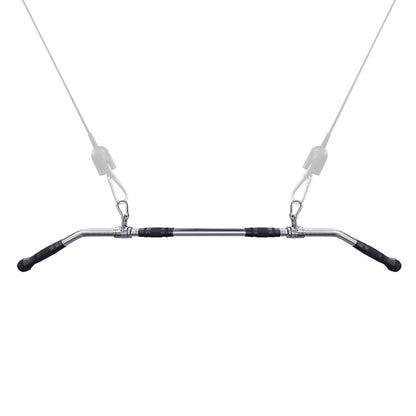 plzzree 48'' LAT Pull Down Bar: Rotating Double Hooks for Dual Pulley Cable Machine - Tricep Press Down Long Bar Pull Down Attachment for Home Gym, 11.8 Lbs