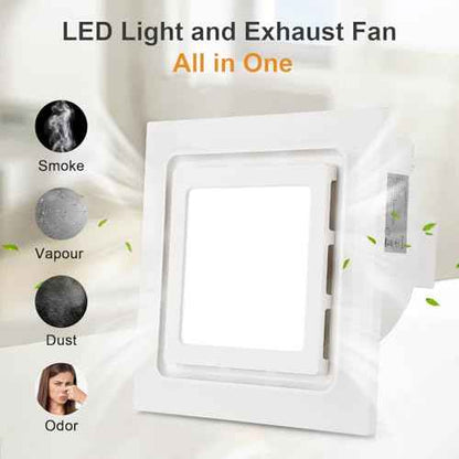 Bathroom Exhaust Fan with Light, Ultra Quiet Ventilation Fan Combo 1.0 Sone 130CFM, 10x10 Ceiling Bath Fan with 1500LM LED Light for Bathroom, Fits 8.3"x8.3" Opening