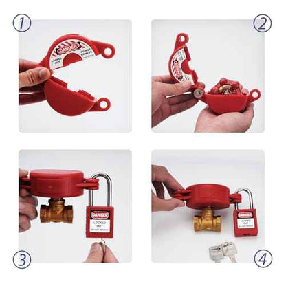 Gate Valve Lockout with Safety Padlocks, 3 Set, Outdoor Water Hose Faucet Lock for 1 to 2-1/2 in Dia Valve Handles,Water Spigot Lock Outside, for Outdoor Garden Use