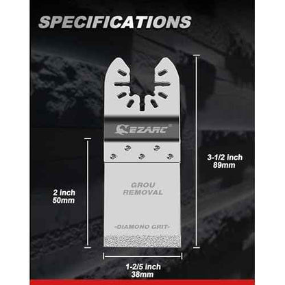 EZARC Diamond Oscillating Blade, Flush Cutting Oscillating Multi Tool Saw Blades for Grout Removal, Cleaning Mortar, 10-Pack